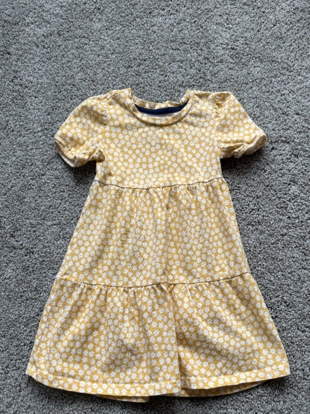 GAP KIDS Dress, Short sleeves, Yellow with white flowers, 3T, pockets